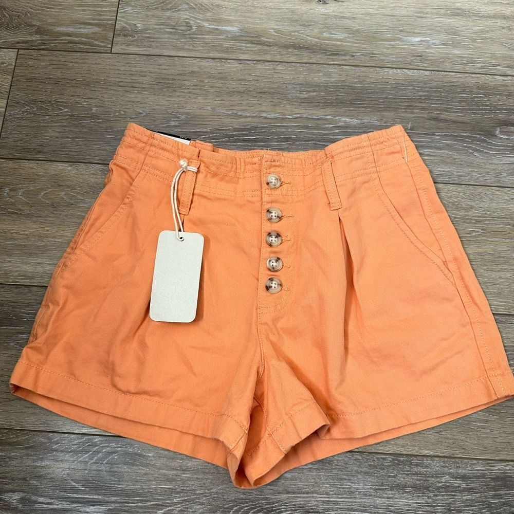 NWT Indigo Rein Orange Button-Up Shorts Sz 25